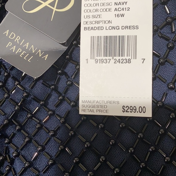 Adrianna Papell PLUS SIZE beaded high low cap sleeve gown - Picture 9 of 14